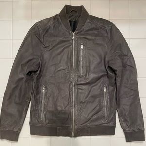All Saints Leather Bomber Jacket